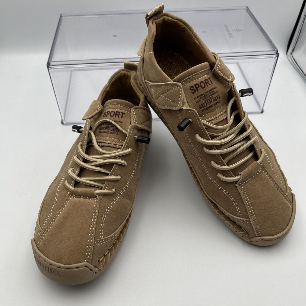 Faux Leather Slip On Shoes Comfort Loafers Tan Women’s 7.5